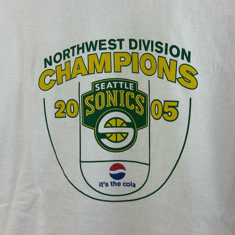 Vintage Seattle Sonics T Shirt 2005 Division Champions XLarge Hanes